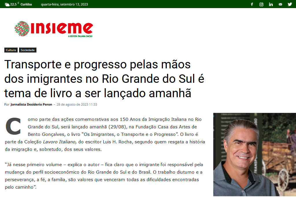 Revista Insieme – Curitiba – Publicação de 28 de agosto de 2023.