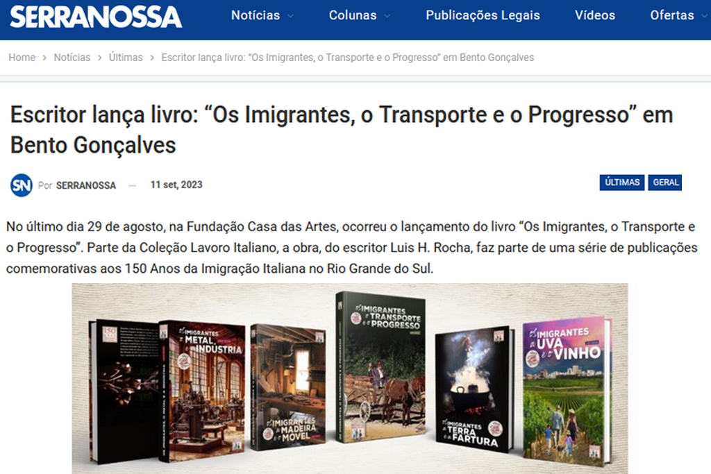 Serra Nossa – Bento Gonçalves – Publicação de 11 de setembro de 2023