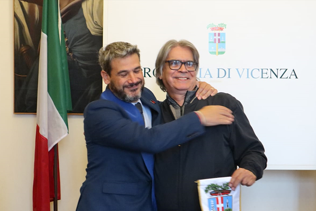 Com o presidente da Província de Vicenza, Andrea Nardin