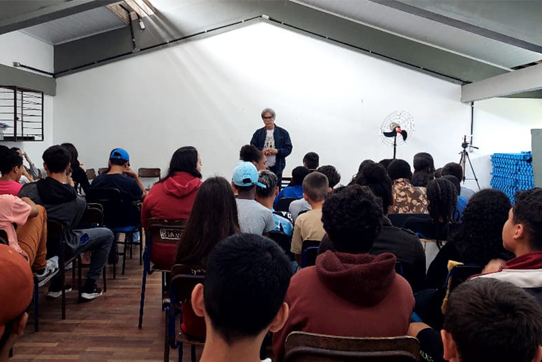 Palestra na Escola de Ensino Médio Biagio Tarantino, em Rio Pardo/RS